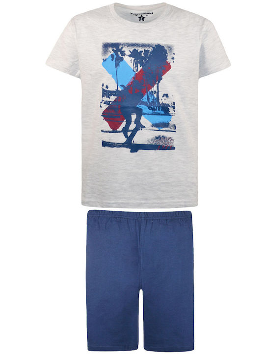 Energiers Kids' Pajamas Summer Gray Skateboard