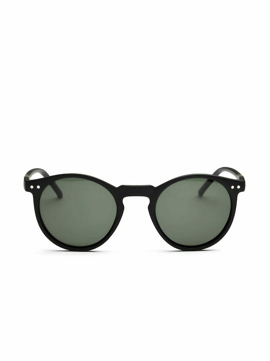 Sunreyes Round Roller Sunglasses with Black / Green Plastic Frame and Black Lens LH605905