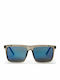 Chpo Bruce Men's Sunglasses with Gray Plastic Frame and Blue Mirror Lens 16132HC