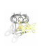 Metalmorphose Keychain Butterflies White