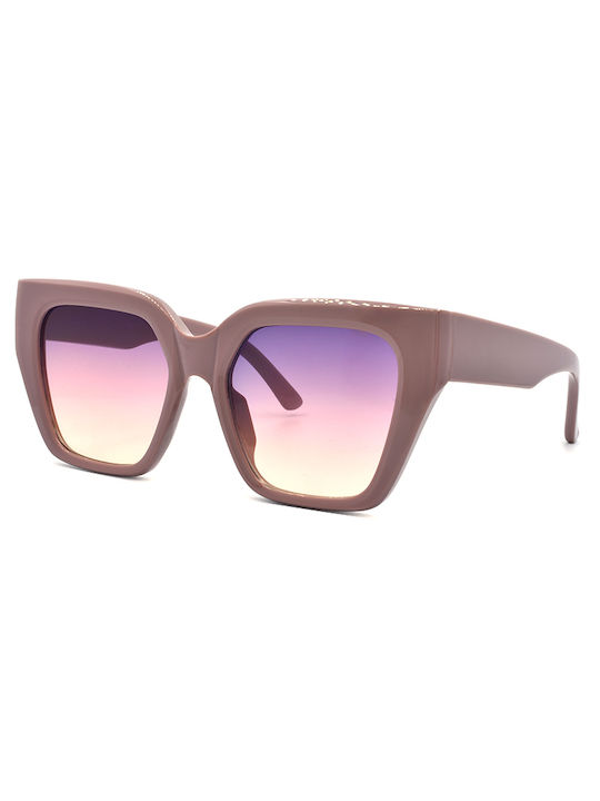 Awear Slik Women's Sunglasses with Brown Acetate Frame and Purple Lenses Brown