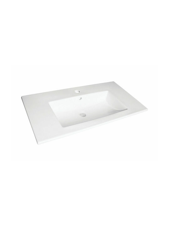 Fayans Linea 650 Eingelassenes Waschbecken Porzellan 65x43x17cm Weiß