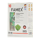 Famex Disposable Protective Mask FFP2 NR XXS Kids Green with Football Players 10pcs