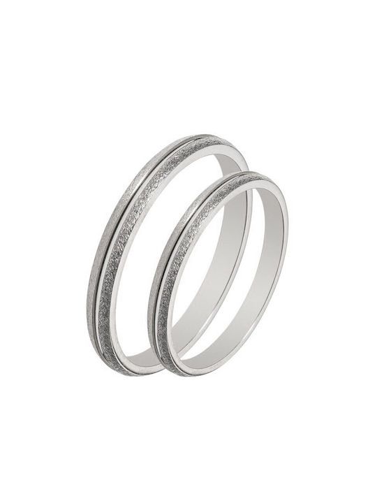 WhiteGold Ring SL82L MASCHIO FEMMINA Sottile Series 9 Carat Gold Ring Size:41 (Unit Price)