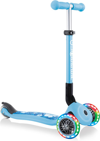 Globber Παιδικό Πατίνι Αναδιπλούμενο Junior Foldable Fantasy Lights Τρίτροχο για 2+ Ετών Γαλάζιο