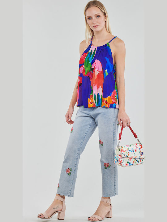 Blus Rodas Women's Summer Blouse with Straps & Halter Neck Floral Multicolour
