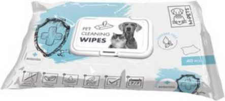 M-Pets Pet Cleaning Antibacterial Wipes for Dogs and Cats for Body Cleansing with Aloe