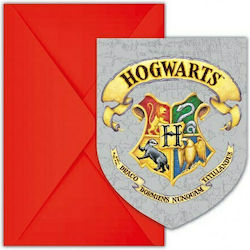 Procos 113416 Προσκλήσεις Πάρτυ Harry Potter Hogwards Houses 6τμχ