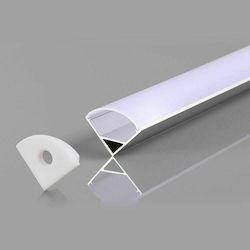 Optonica External Angular LED Strip Aluminum Profile with Opal Cover 200x1.6x1.6cm