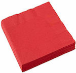 Party Napkins Large Red Red 33x33cm. 20pcs