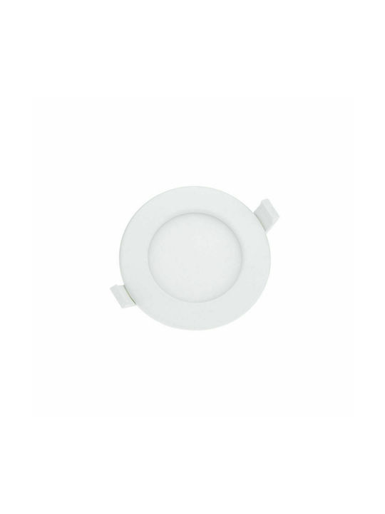 Optonica Round Metallic Recessed Spot with Integrated LED and Adjustable White Light White 11.5x11.5cm. 1pcs