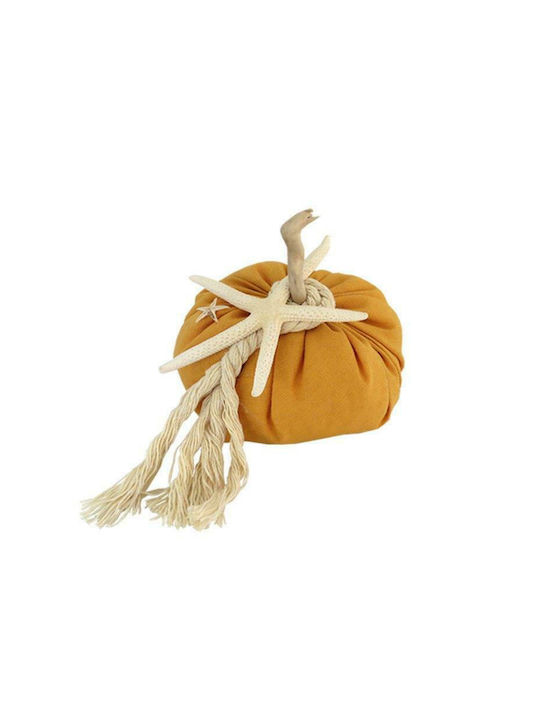 Art et Lumiere Decorative Pumpkin made of Fabric Yellow 22x22cm 1pcs