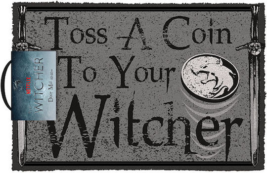 Pyramid International Covor de Intrare din Cocos The Witcher Toss a Coin Gri 40x60buc Grosime 15mm