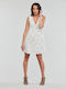 Desigual Mini Καλοκαιρινό All Day Φόρεμα Βαμβακερό Λευκό
