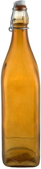 Uniglass Μπουκάλι Νερού Γυάλινο με Κλιπ Μελί 1000ml Uniglass Μπουκάλι Νερού Γυάλινο με Κλιπ Μελί 1000ml
