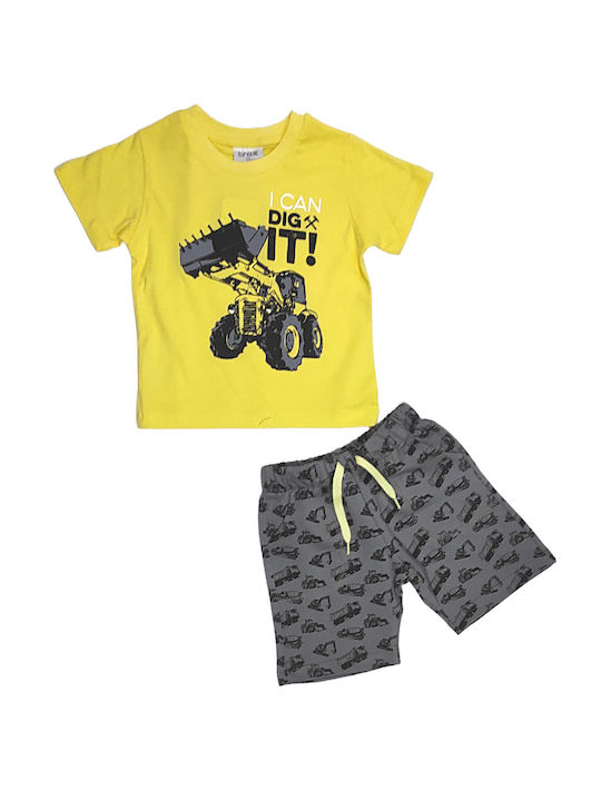 Trax Kids Set with Shorts Summer 2pcs Yellow