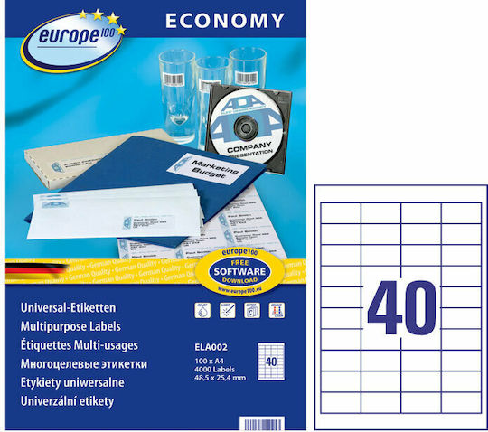 Avery 4000 Etichete autoadezive A4 Dreptunghiulare 48.5x25.4mm