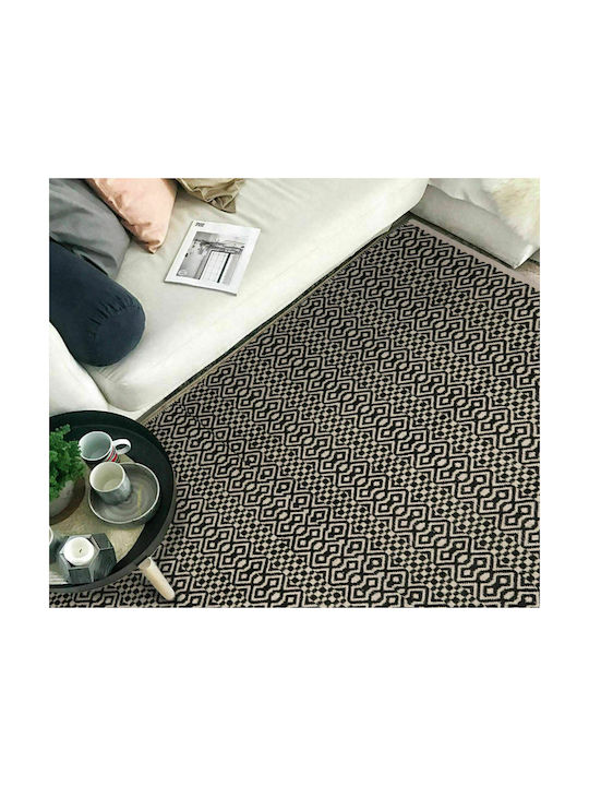 Nef-Nef Homeware Bagdat Rug Rectangular Summer from Jute Natural / Black