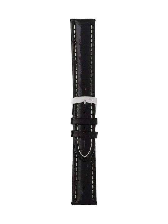 Morellato Plus Δερμάτινο Λουράκι Μαύρο 20mm