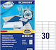 Avery 3000 Αυτοκόλλητες Ετικέτες Α4 Ορθογώνιες 70x29.7mm