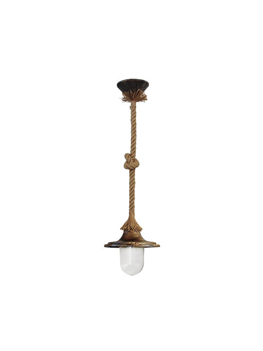 Heronia Aris Pendant Lamp with Rope E27 Bronze