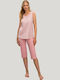 Vamp Damen Pyjama-Set Rosa