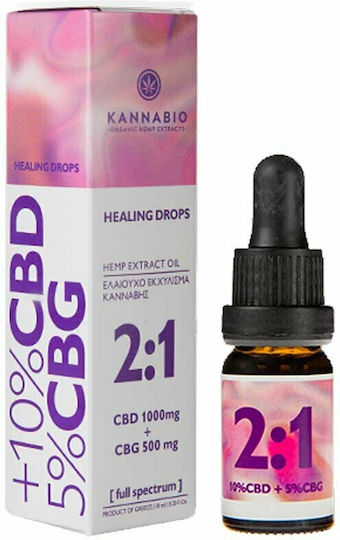 KannaBio Healing 2:1 Öl Hanfprodukte (CBD) in Drops mit 10% CBD & mit 5% CBG 10ml
