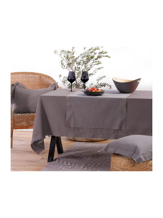 Nef-Nef Homeware Καρέ Τραπεζομάντηλο Βαμβακερό Minimal Grey 140x140εκ.