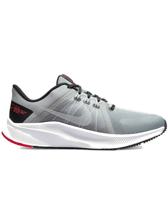 Nike Quest 4 Ανδρικά Αθλητικά Παπούτσια Running Light Smoke Grey / White / Black / Siren Red