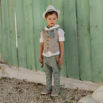 Baby Bloom Βαπτιστικό Κοστούμι με Γιλέκο για Αγόρι Λινό 7τμχ