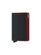 Secrid Slimwallet Matte Men's Leather Card Wallet with RFID και Slide Mechanism Black/Red