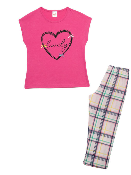 Minerva Kids' Pajamas Summer Fuchsia Smile