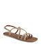 Tamaris Leather Women's Flat Sandals Copper