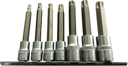 JBM Дълги Битови ключове с Torx и Квадратно Гнездо 1/2'', 3/8'' Комплект 7бр