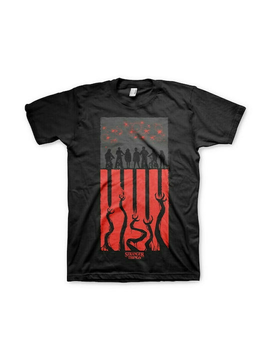 T-Shirt Stranger Things Flag Black