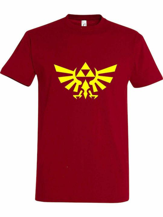 Tricou Unisex " The Legend Of Zelda Hyrulian Crest ", roșu închis