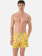 Crocodile Herren Badebekleidung Shorts Gelb mit Mustern