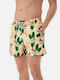 John Frank Herren Badebekleidung Shorts Beige Blumen