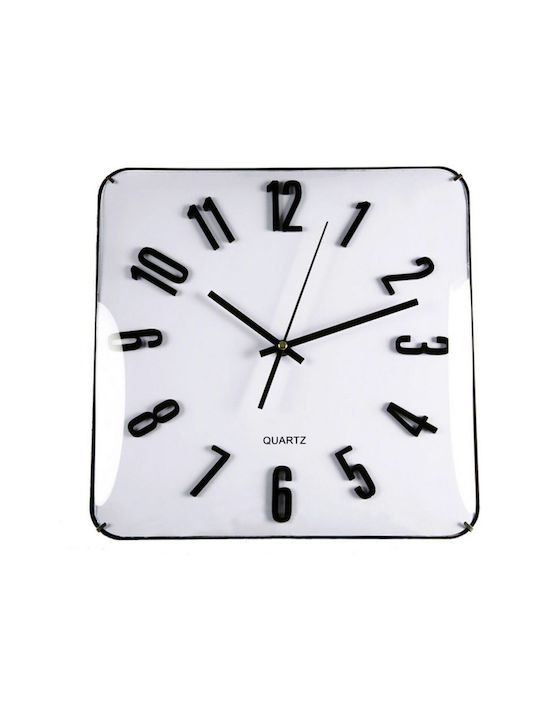 BigBuy Wall Clock Glass White 31x31cm