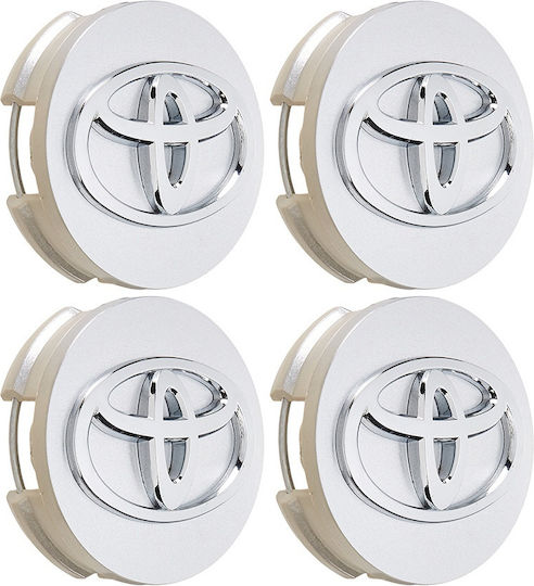 Toyota Capace Centru Roată Toyota cu Diametru Interior 62mm Argint 4buc