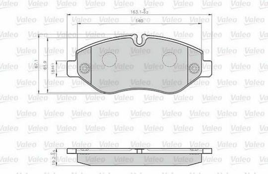Valeo Σετ Τακάκια Εμπρός 2τμχ Iveco Daily V - VI