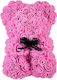 Bear of Artificial Roses Pink 25cm in Box Factory