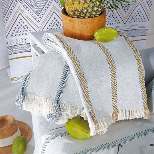 Kentia Cora Ριχτάρι Διθέσιου Καναπέ 180x250εκ. 03 Off White / Yellow