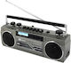 Soundmaster Portable Radio-CD Player SRR70TI Equipped with Bluetooth / MP3 / USB / Cassette / Radio Silver