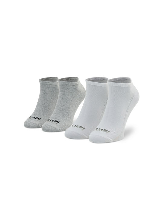 Levi's Unisex Plain Socks White / Grey 2 Pack