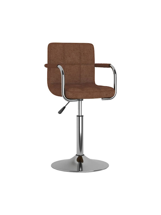 Collapsible Bar Stool with Backrest Padded with Fabric Καφέ 48x47x71cm