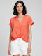 GAP Women's Short Sleeve Blouse Orange