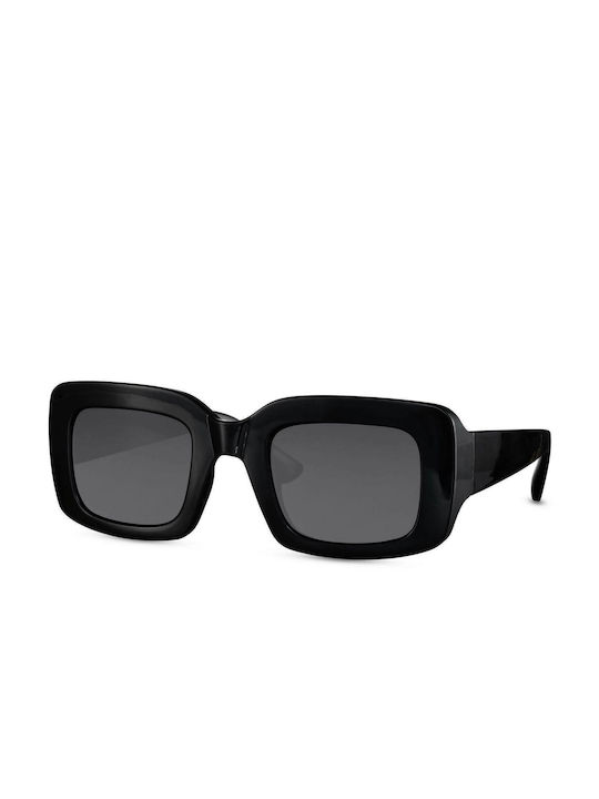 Solo-Solis Women's Sunglasses with Black Acetate Frame and Black Lenses NDL6089