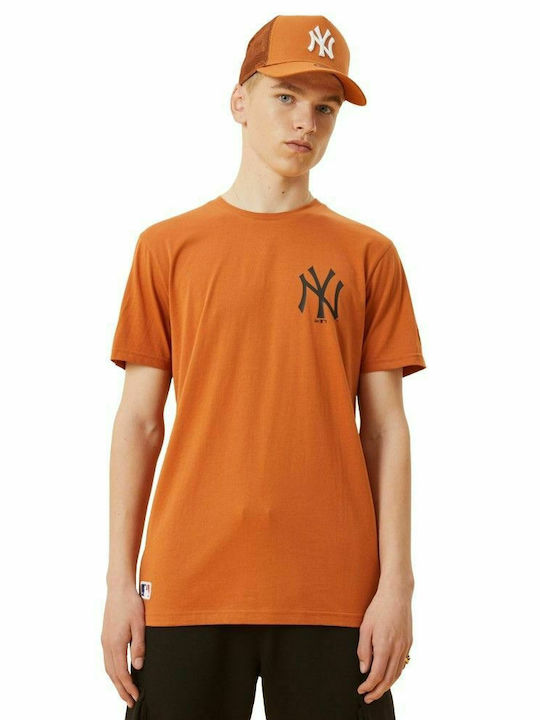 New Era New York Yankees Ανδρικό T-shirt Πορτοκαλί με Στάμπα