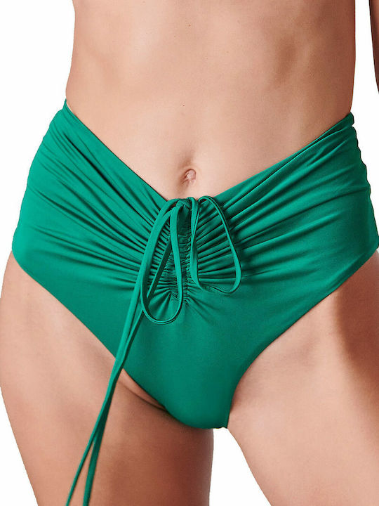 Blu4u Bikini Inferioare Slip Talie Înaltă Verde